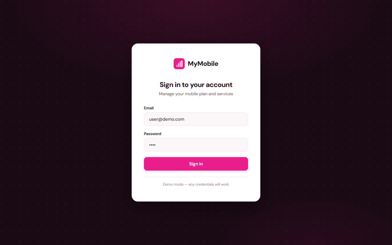 MyMobile Telecom screenshot